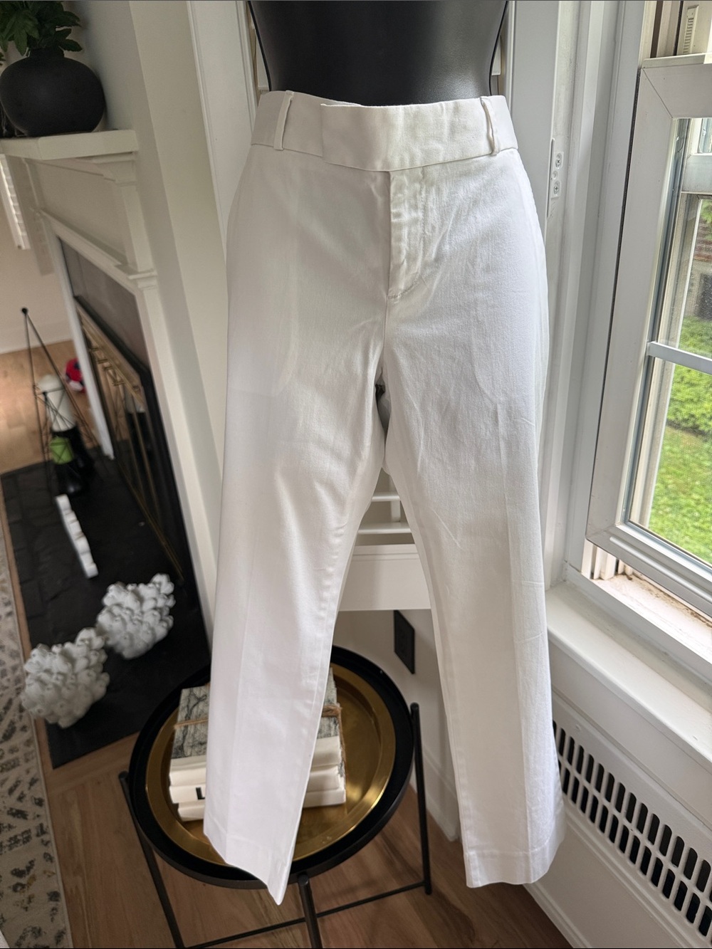 White Men's Straight-Leg Dress Pants
